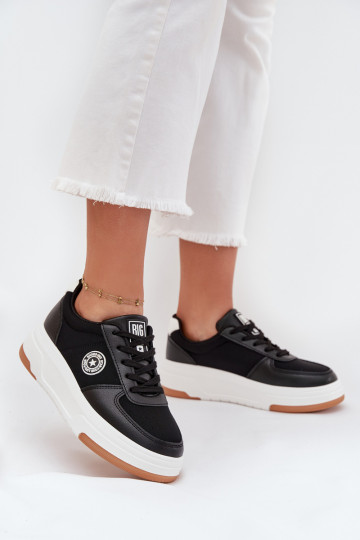 Scarpe da donna sneakers nere con plateau Big Star RR274573 HI-POLY SYSTEM 2