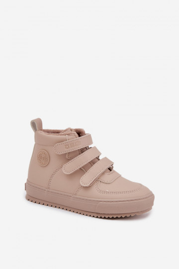 Stivaletti imbottiti per bambini color sabbia stile sneakers con chiusure adesive Big Star SS374072