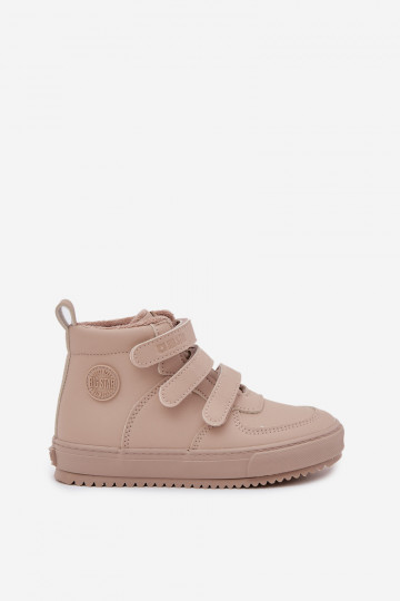 Stivaletti imbottiti per bambini color sabbia stile sneakers con chiusure adesive Big Star SS374072 2
