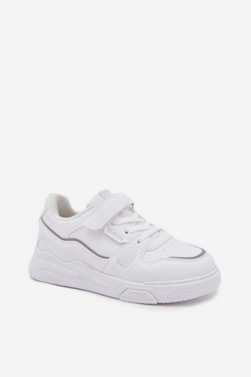 Scarpe per bambini bianche stile sneakers con chiusure adesive Big Star SS374042