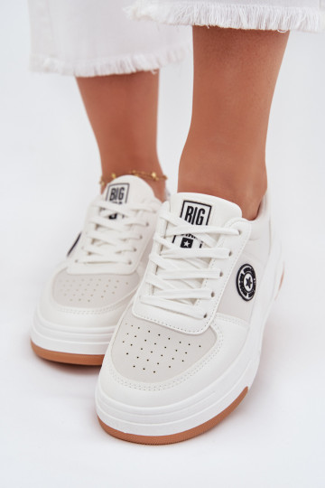 Sneakers da donna con piattaforma Big Star RR274572 HI-POLY SYSTEM bianche