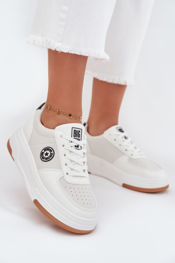 Sneakers da donna con piattaforma Big Star RR274572 HI-POLY SYSTEM bianche 2