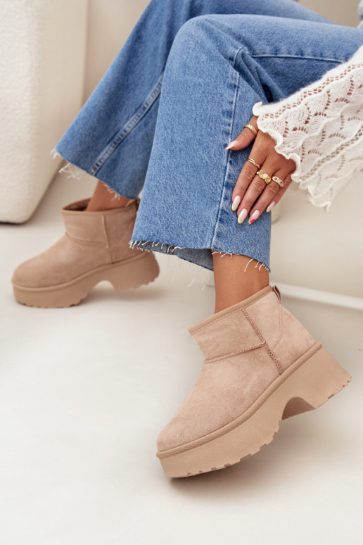 Stivali da neve Basso per le donne Un modello convincente riscaldamento con pelliccia all interno colore kaki Devevelle