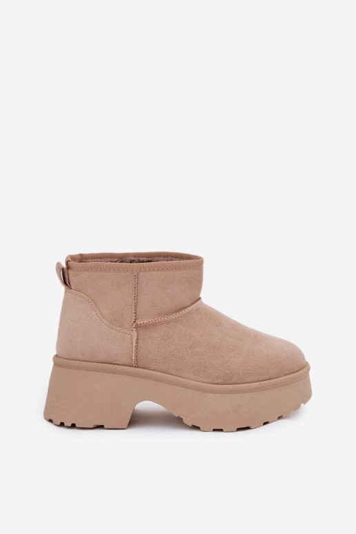 Stivali da neve Basso per le donne Un modello convincente riscaldamento con pelliccia all interno colore kaki Devevelle