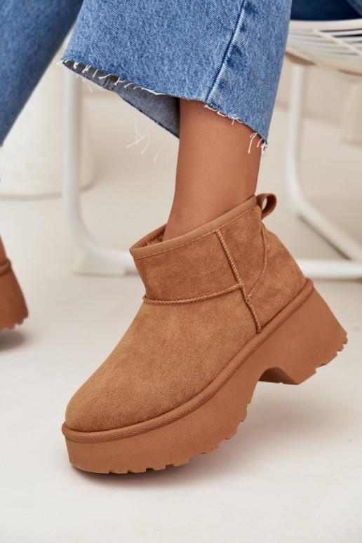 Stivali da neve Basso per le donne Un modello convincente riscaldamento con pelliccia all interno colore marrone Devevelle