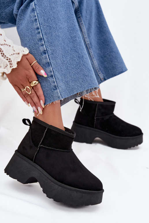 Stivali da neve Basso per le donne Un modello convincente riscaldamento con pelliccia all interno colore nero Devevelle