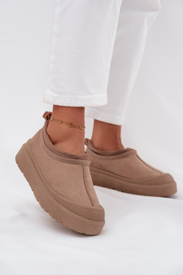 Stivali da neve Femminile con una piattaforma Con piano basso beige Izamine 2