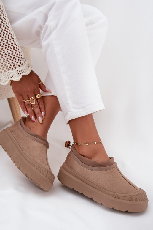 Stivali da neve Femminile con una piattaforma Con piano basso beige Izamine