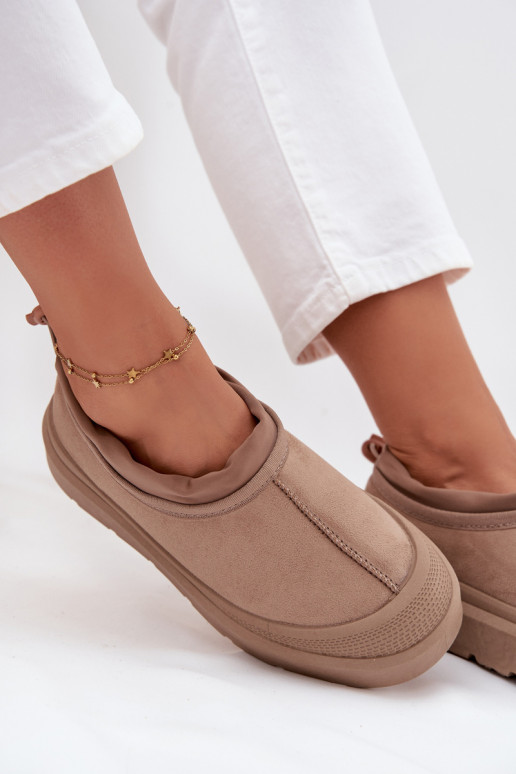 Stivali da neve Femminile con una piattaforma Con piano basso beige Izamine