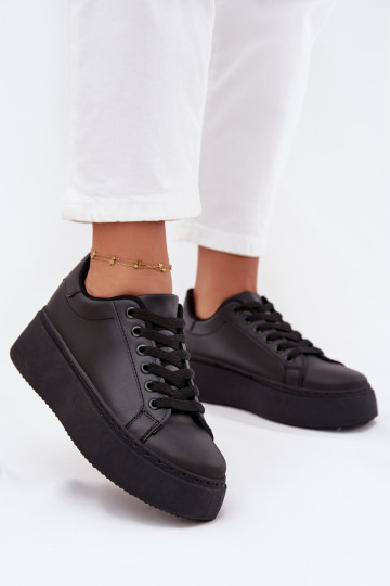 Scarpe modello sneakers Femminile con una piattaforma colore nero Sallira 2