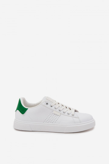 Sneakers bianche e verdi da uomo in ecopelle Big Star OO174116 2
