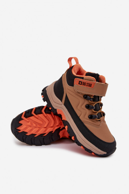 scarpe Stivali da neve Infantile con chiusure adesive Big Star SS374012 colore marrone
