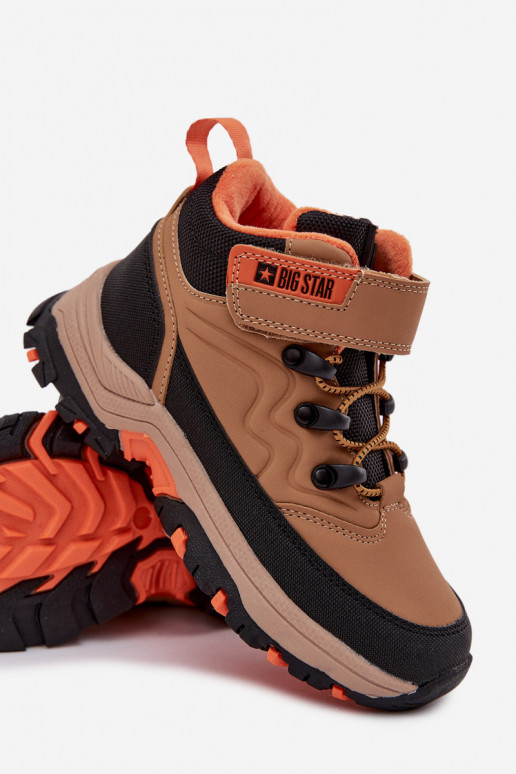 scarpe Stivali da neve Infantile con chiusure adesive Big Star SS374012 colore marrone