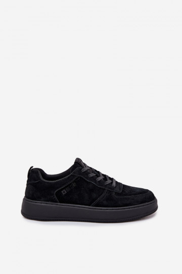 Scarpe sportive da uomo in pelle scamosciata nere con plateau "Big Star OO174012" 2