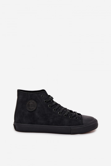 Sneakers da uomo calde in pelle sintetica nere "Big Star OO174247 HI-POLY SYSTEM" 2