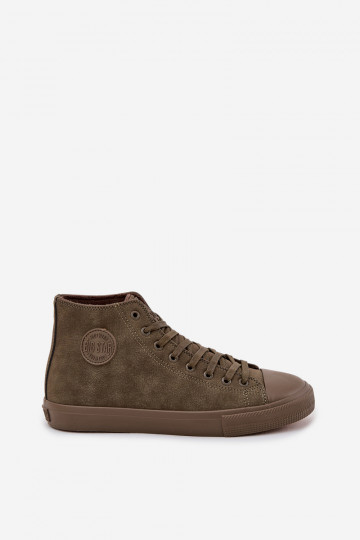 Sneakers da uomo calde in pelle sintetica color chaki "Big Star OO174250 HI-POLY SYSTEM" 2