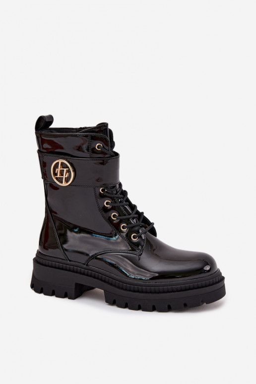 con effetto vernice Stivaletti da lavoro Femminile Ze colore doratom Detalem riscaldamento colore nero Fiorena con effetto vernice Stivaletti da lavoro Femminile Ze colore doratom Detalem riscaldamento colore nero Fiorena