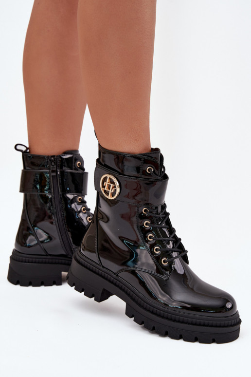 con effetto vernice Stivaletti da lavoro Femminile Ze colore doratom Detalem riscaldamento colore nero Fiorena con effetto vernice Stivaletti da lavoro Femminile Ze colore doratom Detalem riscaldamento colore nero Fiorena