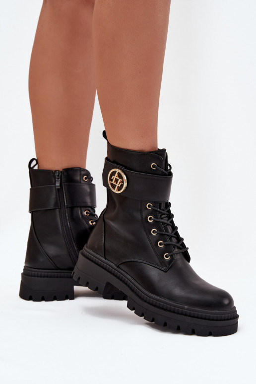 Stivaletti da lavoro Femminile Ze colore doratom Detalem riscaldamento colore nero Fiorena Stivaletti da lavoro Femminile Ze colore doratom Detalem riscaldamento colore nero Fiorena