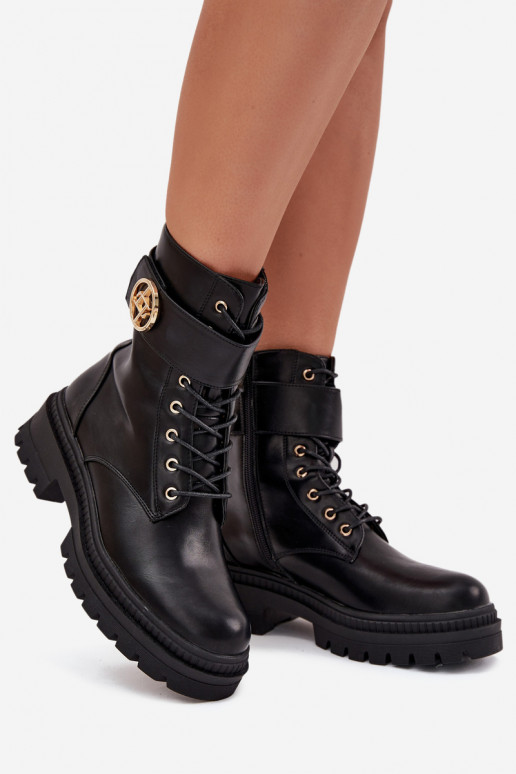 Stivaletti da lavoro Femminile Ze colore doratom Detalem riscaldamento colore nero Fiorena Stivaletti da lavoro Femminile Ze colore doratom Detalem riscaldamento colore nero Fiorena