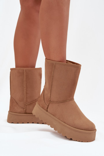 Stivali da neve donna con pelliccia color marrone Abrams 2