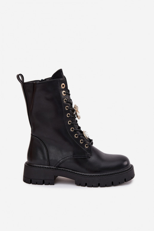 Stivaletti da lavoro FemminilePrzypinkami riscaldamento colore nero Lomina