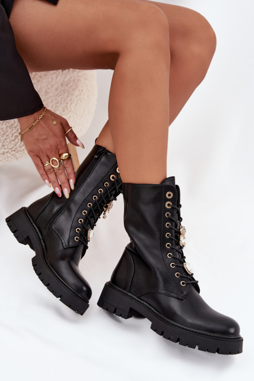 Stivaletti da lavoro FemminilePrzypinkami riscaldamento colore nero Lomina