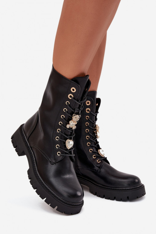 Stivaletti da lavoro FemminilePrzypinkami riscaldamento colore nero Lomina