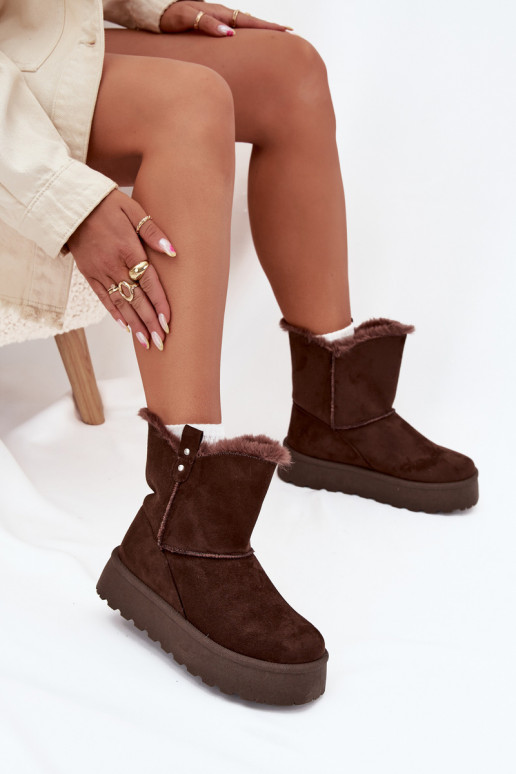 Femminile Stivali da neve con una piattaforma con una pelliccia CzekoladoAe Evelira