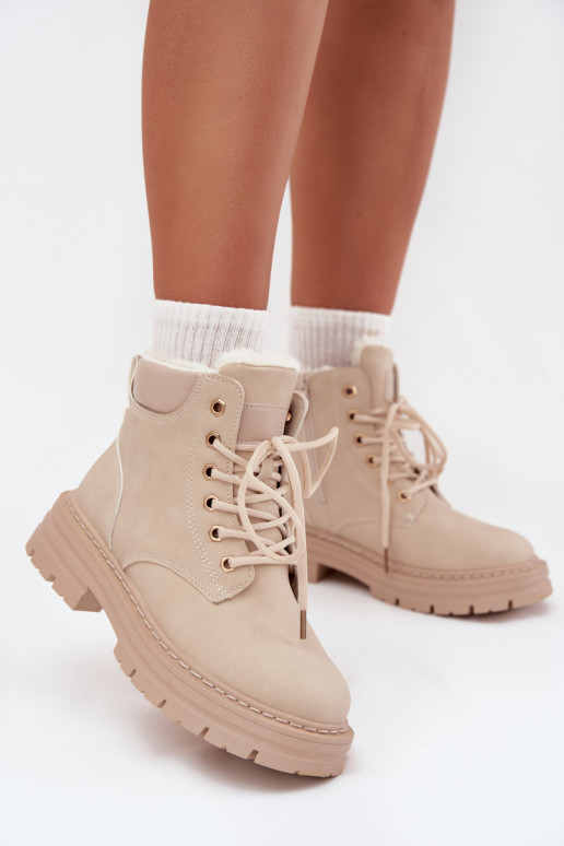 scarpe Femminile riscaldamento con pelliccia all interno Al Castello colore avorio Tharika