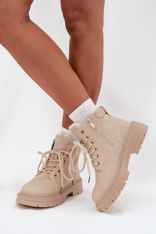 scarpe Femminile riscaldamento con pelliccia all interno Al Castello colore avorio Tharika