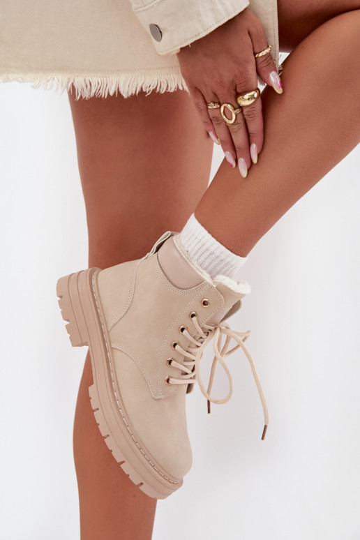 scarpe Femminile riscaldamento con pelliccia all interno Al Castello colore avorio Tharika