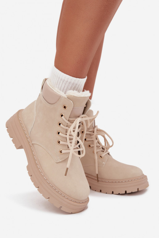 scarpe Femminile riscaldamento con pelliccia all interno Al Castello colore avorio Tharika