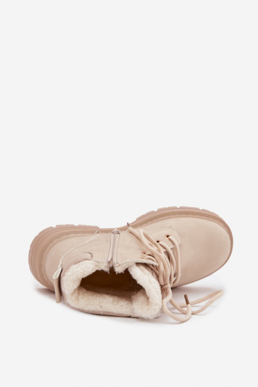 scarpe Femminile riscaldamento con pelliccia all interno Al Castello colore avorio Tharika