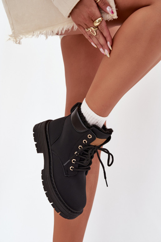 scarpe Femminile riscaldamento con pelliccia all interno Al Castello colore nero Tharika