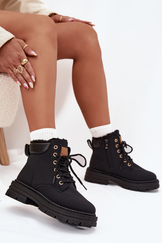 scarpe Femminile riscaldamento con pelliccia all interno Al Castello colore nero Tharika