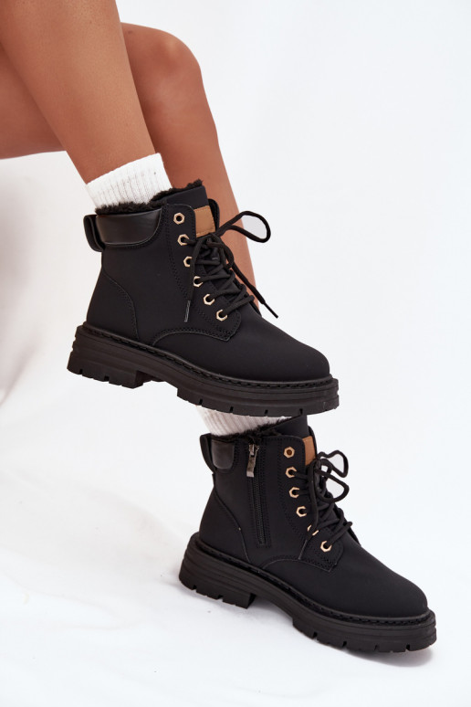 scarpe Femminile riscaldamento con pelliccia all interno Al Castello colore nero Tharika