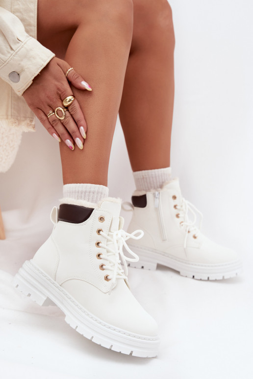 scarpe Femminile riscaldamento con pelliccia all interno Al Castello Colore bianco Tharika