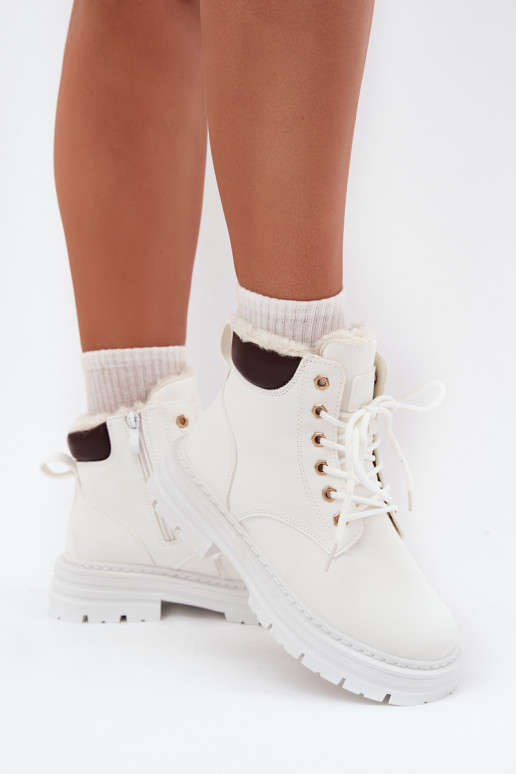 scarpe Femminile riscaldamento con pelliccia all interno Al Castello Colore bianco Tharika