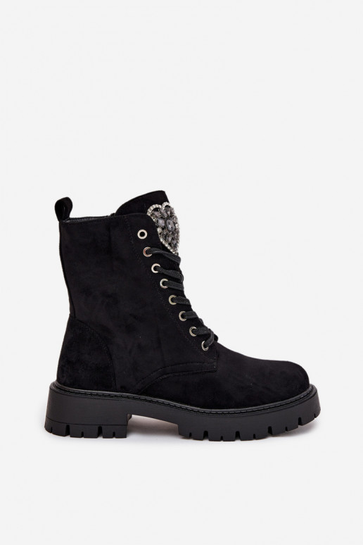 Stivaletti da lavoro Con gioielli riscaldamento in ecopelle scamosciataoAe colore nero Miryssa