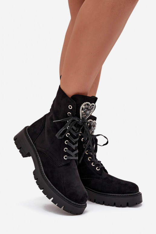 Stivaletti da lavoro Con gioielli riscaldamento in ecopelle scamosciataoAe colore nero Miryssa