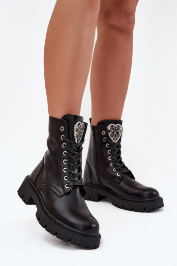 Stivaletti da lavoro Con gioielli riscaldamento Eko Pelle colore nero Miryssa 2