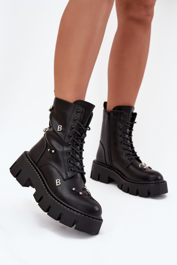 Stivaletti da lavoro Femminile con bellissimi dettagli riscaldamento colore nero Lunea