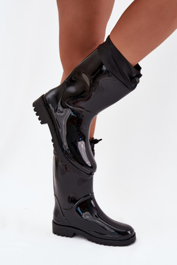 Stivali di gomma Femminile con chiusura a scatto colore nero Kessia
