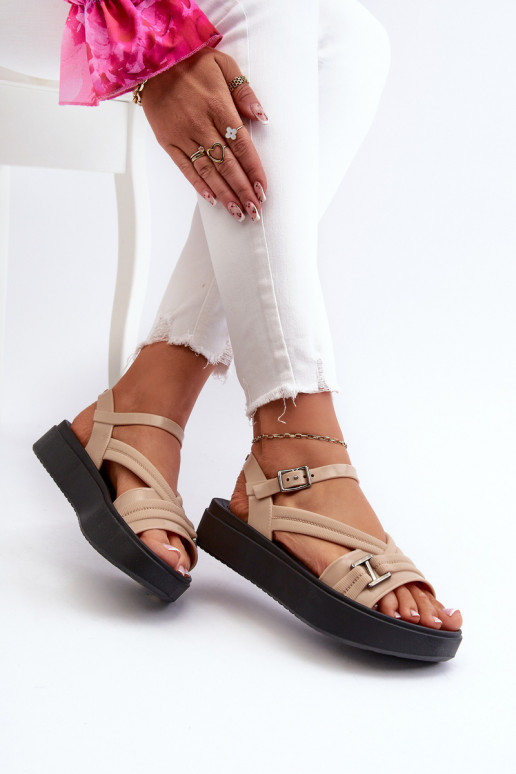 Fragrante Sandali da donna con una piattaforma ZAXY LL285063 beige