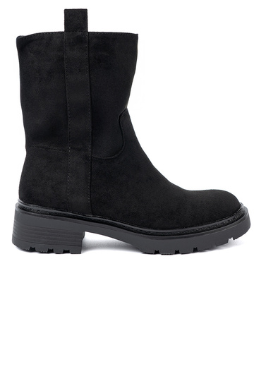 Elegante scarpe alla caviglia z grubą, czarną podeszAą 2