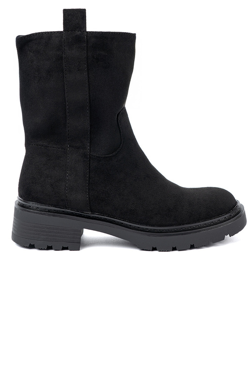 Elegante scarpe alla caviglia z grubą, czarną podeszAą