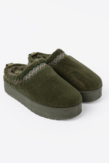 colore kaki, miękkie scarpe a'la Stivali da neve bez pięty