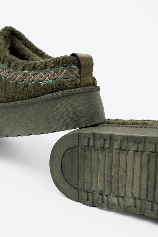 colore kaki, miękkie scarpe a'la Stivali da neve bez pięty