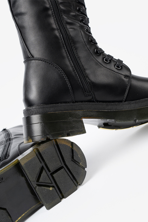 Elegantello classico colore nero stivali lunghi z laccim i suAakiem